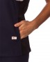 Features hidden side pockets on both sides.
Shown in Navy Blue.
Model is wearing size Small.