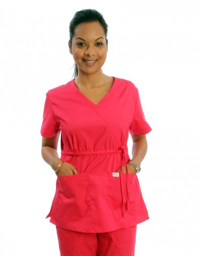 Shown in Melon.
Model is wearing size Small.
Features two deep front pockets.